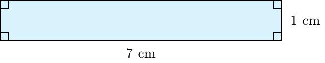 Нацртај уз помоћ лењира правоугаоник чија је дужа страница 7 cm, а краћа 1 cm.